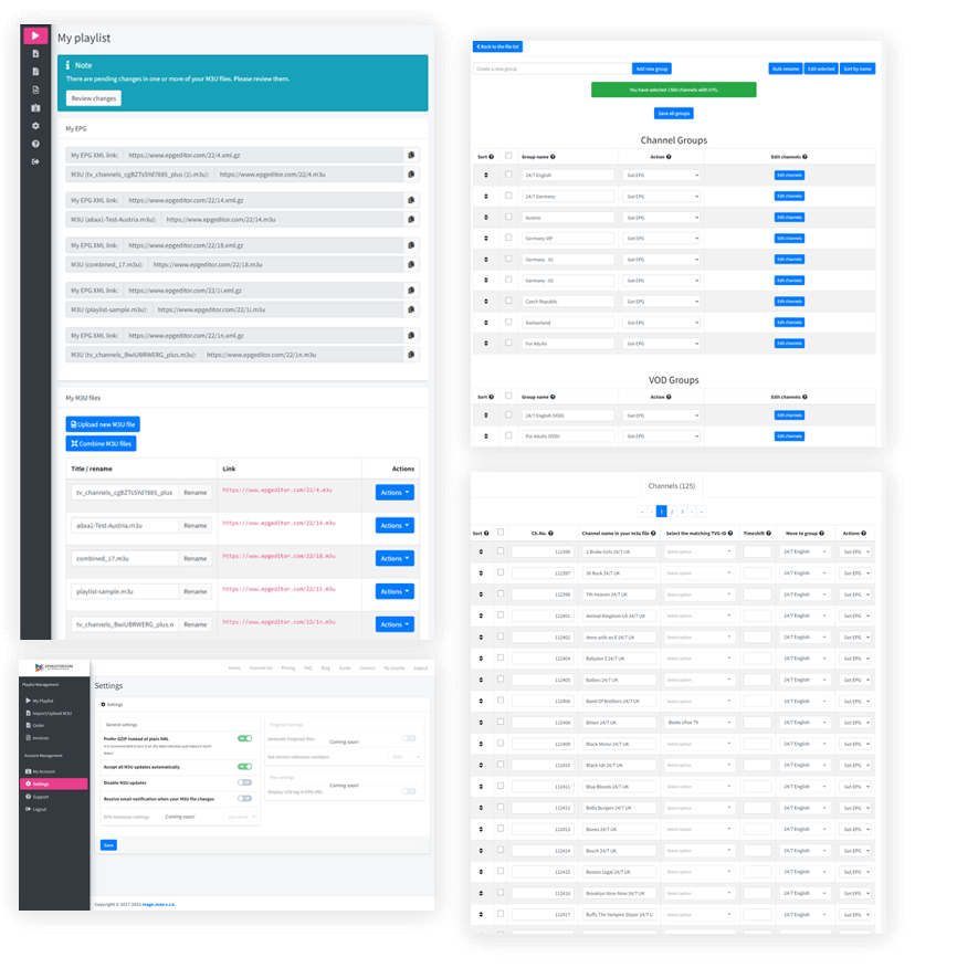 Intuitive m3u editor with automatic EPG pairing